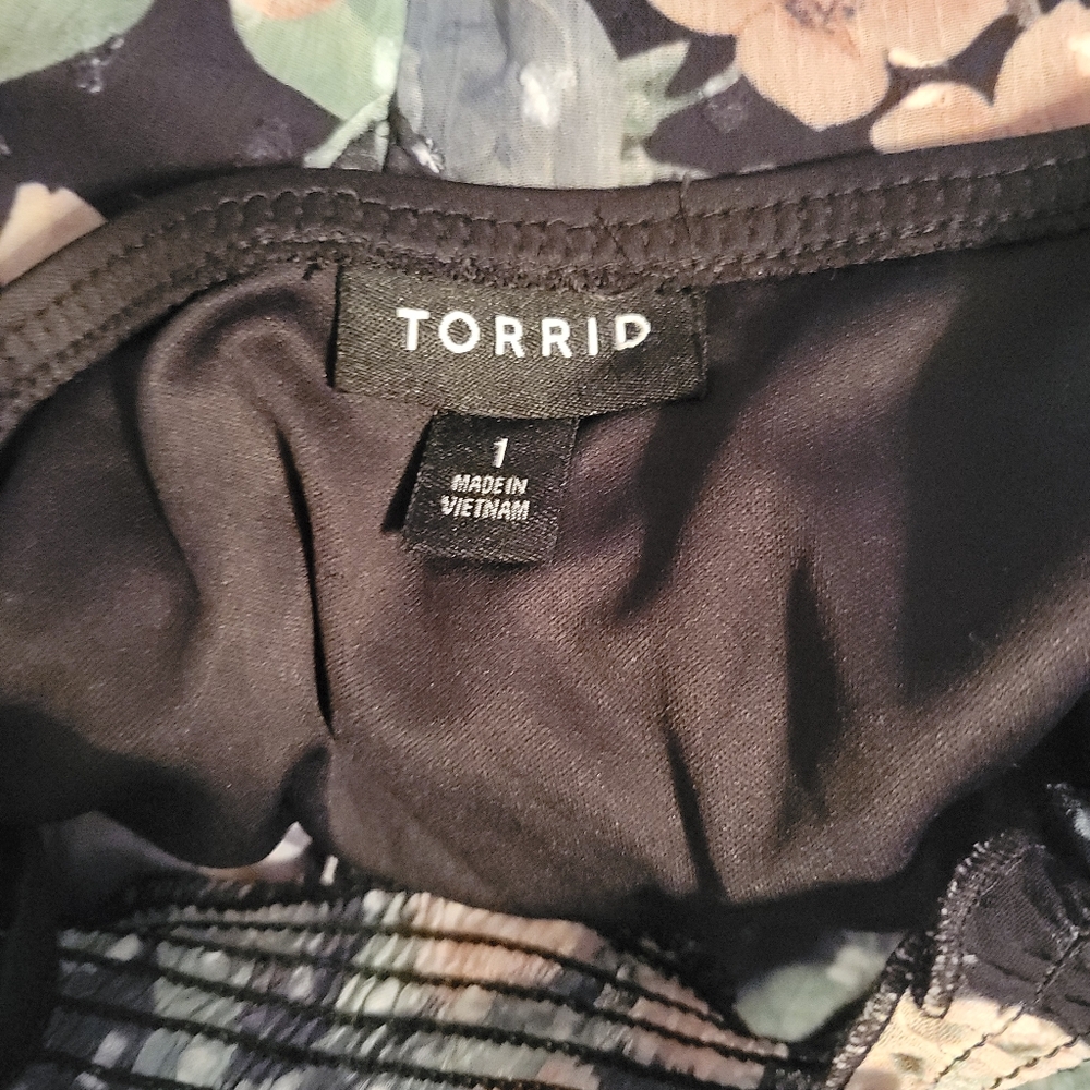 NWT Torrid Floral Clip Dot Mock Neck Sleeveless Midi Romantic Dress Fit Flare 1X - Picture 11 of 11